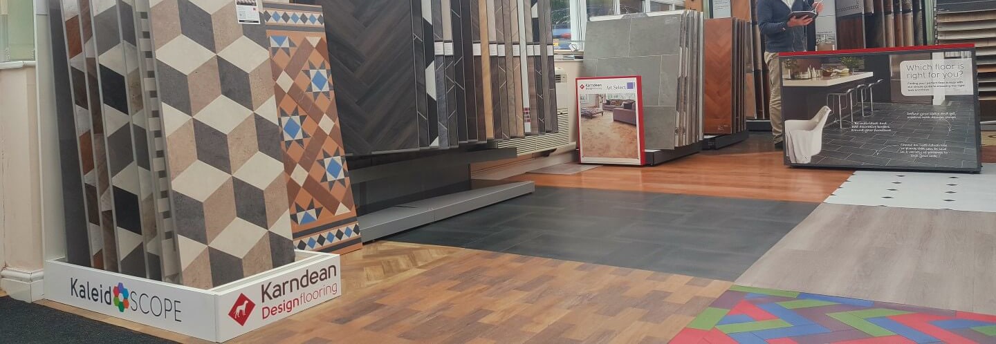 Karndean Kaleidoscope pattern displays on the showroom floor